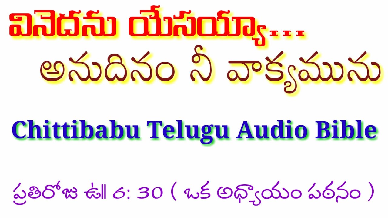 Telugu Audio Bible,కీర్తనలు:28 వినెదను యేసయ్యా అనుదినం నీ వాక్యమును,తెలుగు ఆడియో బైబిల్ B.Chittibabu